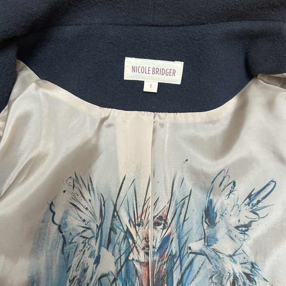 Canadian made Nicole Bridger blue grey moto jacket - Picture 4 of 5